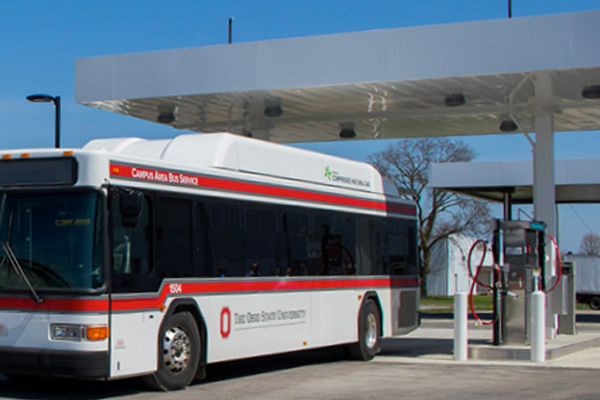 Bus at a fill station