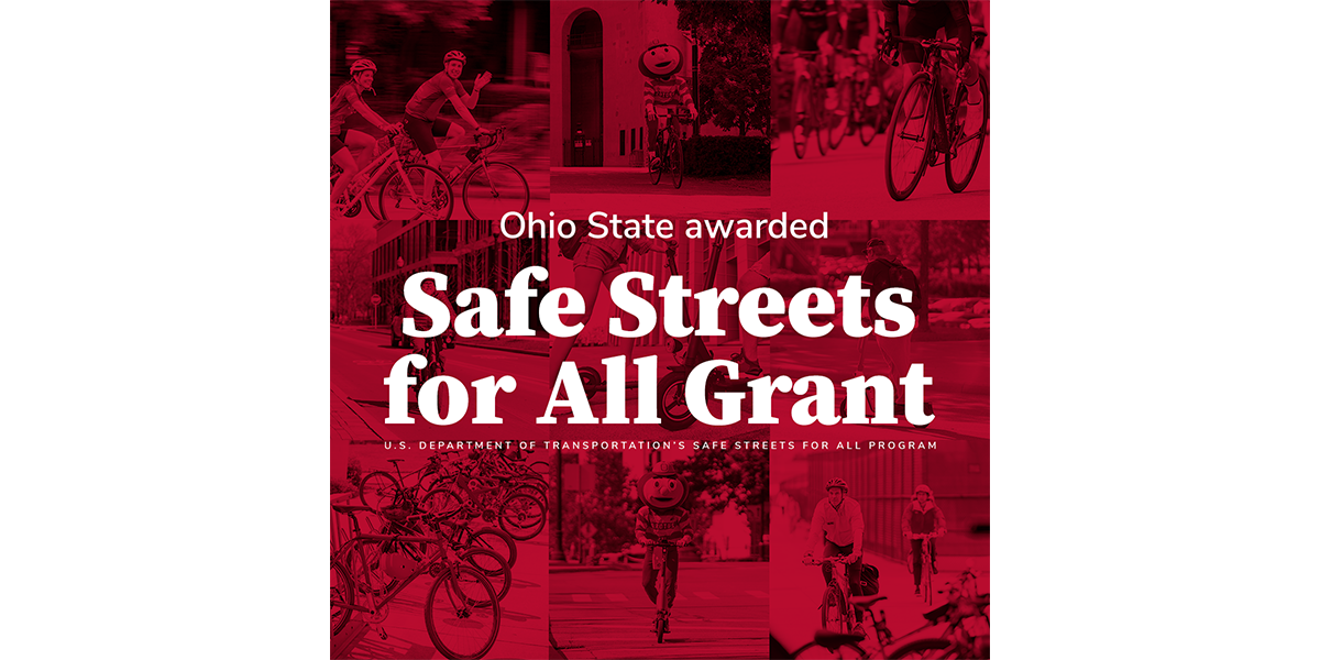 collage of transportation photos,  Safe Streets Grant text