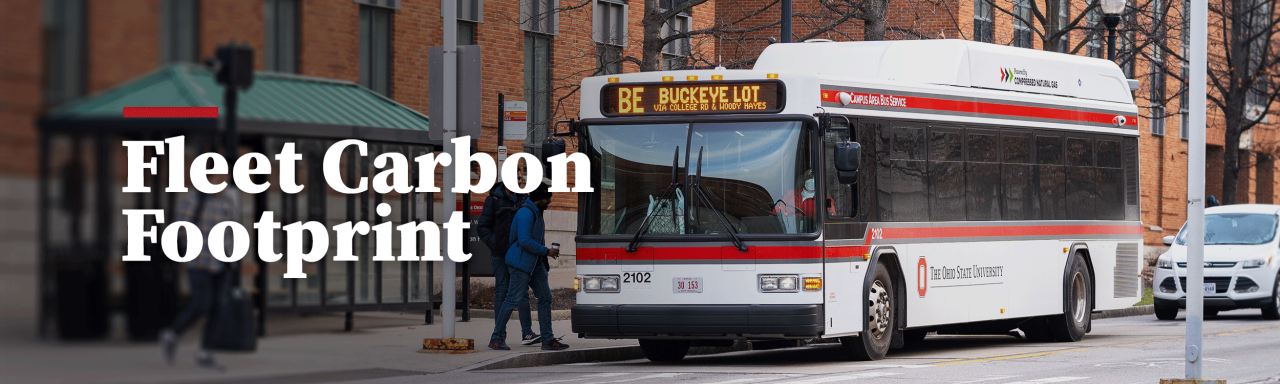 Banner image with a CABS bus and text reading Fleet Carbon Footprint