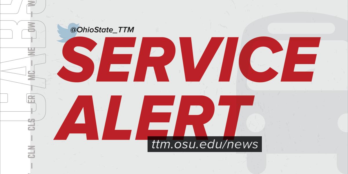Graphic of text that says "Service Alert"