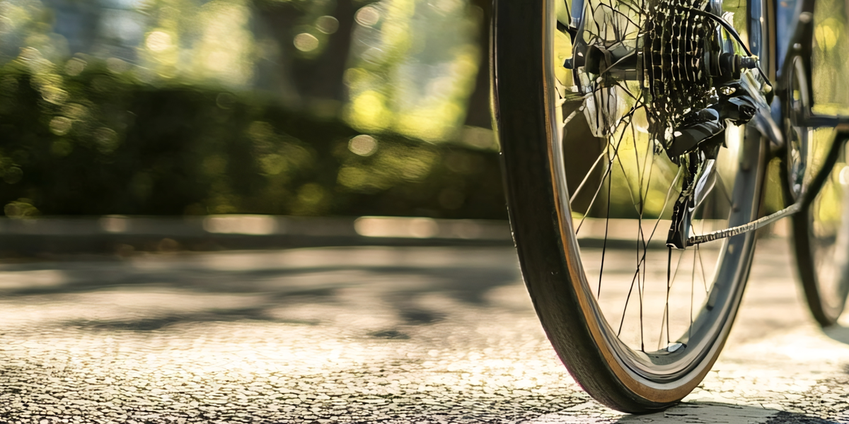 bike tire and gear close-up