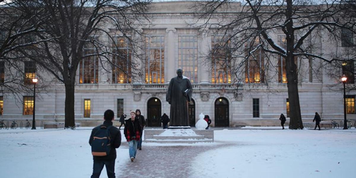 Photo of students walking on campus