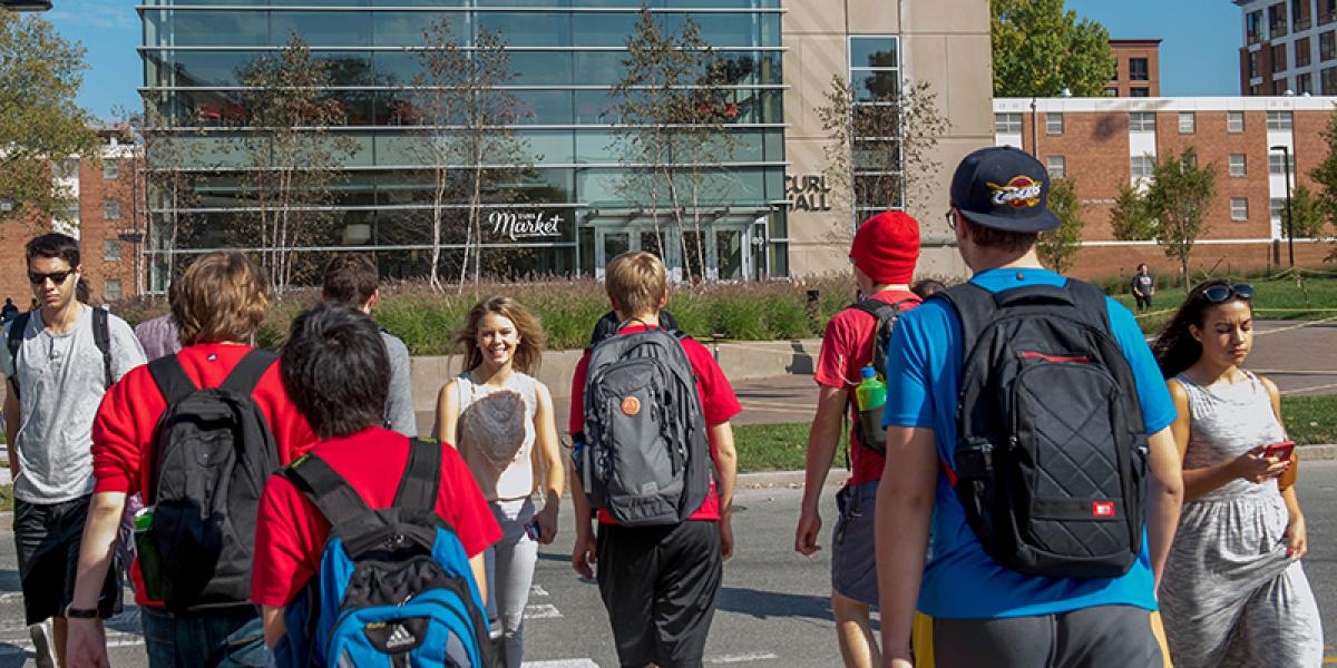 pedestrians walking through the crossway