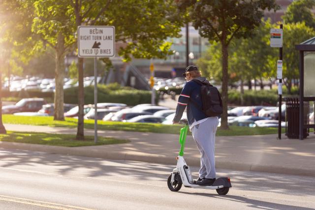 Photo of a scooter rider