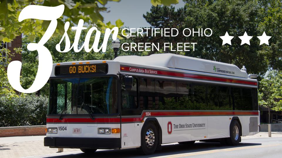 CABS bus with 3 star certified fleet on it