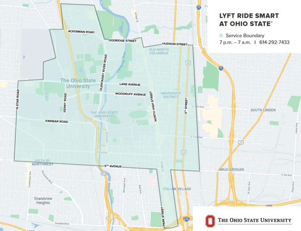 Map of Service Boundary; text descriptions are below.