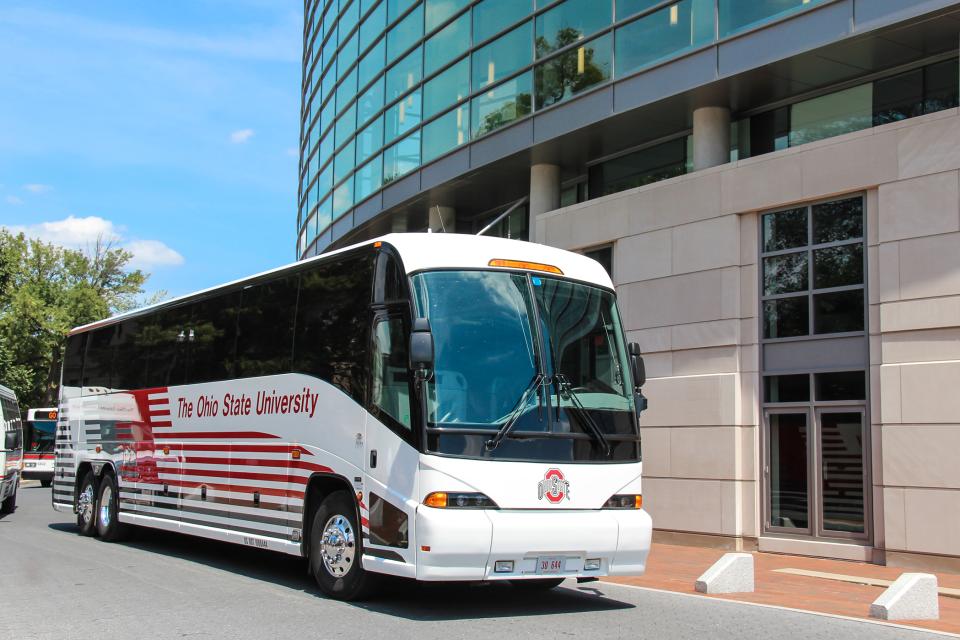 A charter bus.