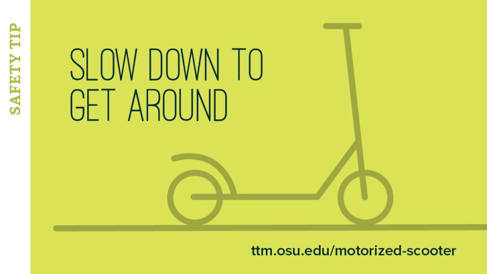 scooter and message to slow down to get around