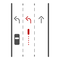 Bicyclist positioning themselves in right-most lane.